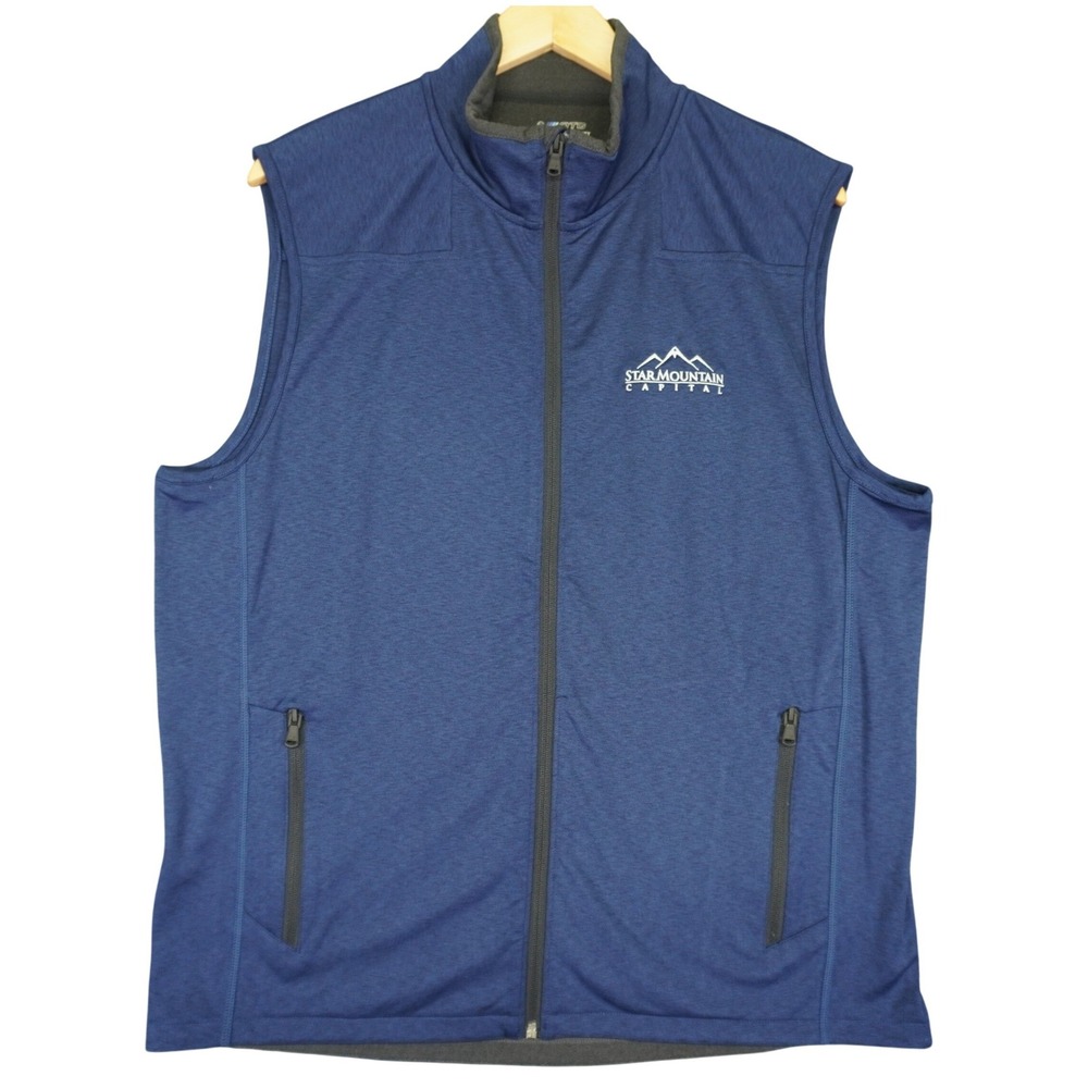 Vineyard Vines On-The-Go Shep Vest Mens L Blue Performance Full Zip Stretch